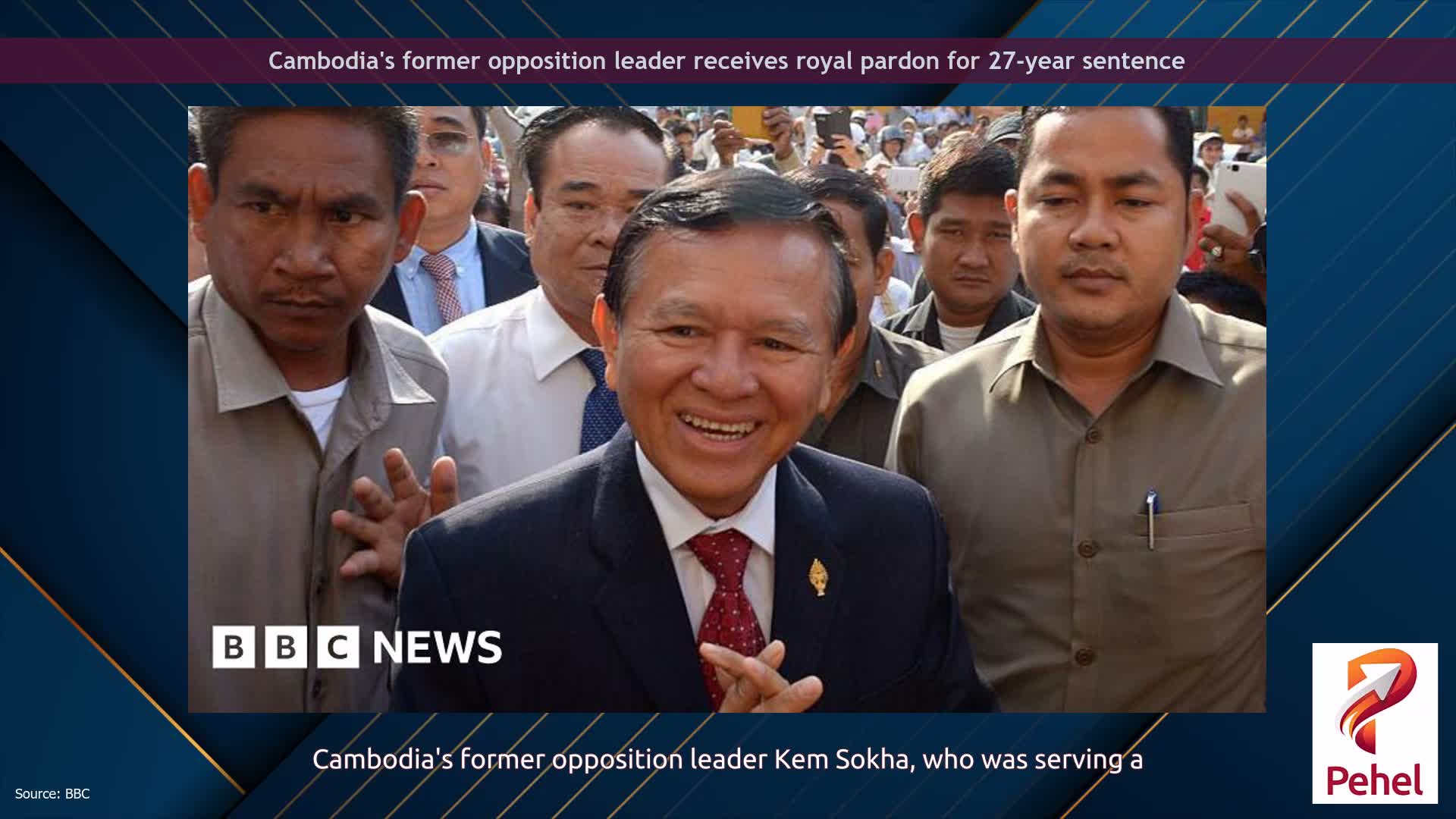 Cambodia's former opposition leader receives royal pardon for 27-year sentence