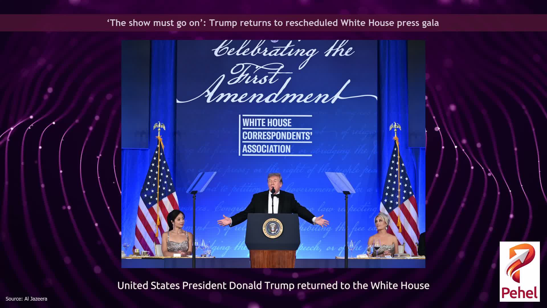 ‘The show must go on’: Trump returns to rescheduled White House press gala