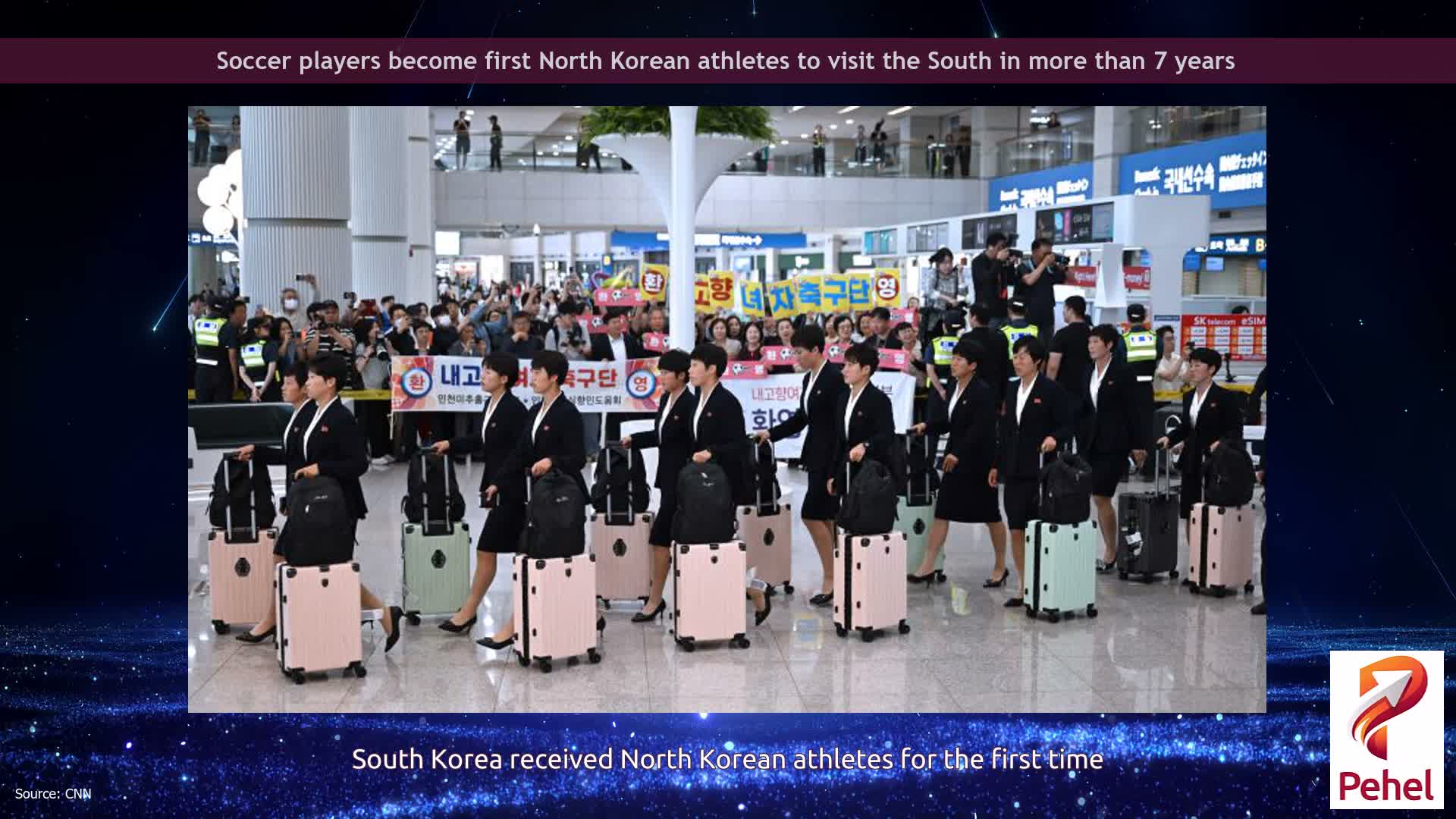 Soccer players become first North Korean athletes to visit the South in more than 7 years