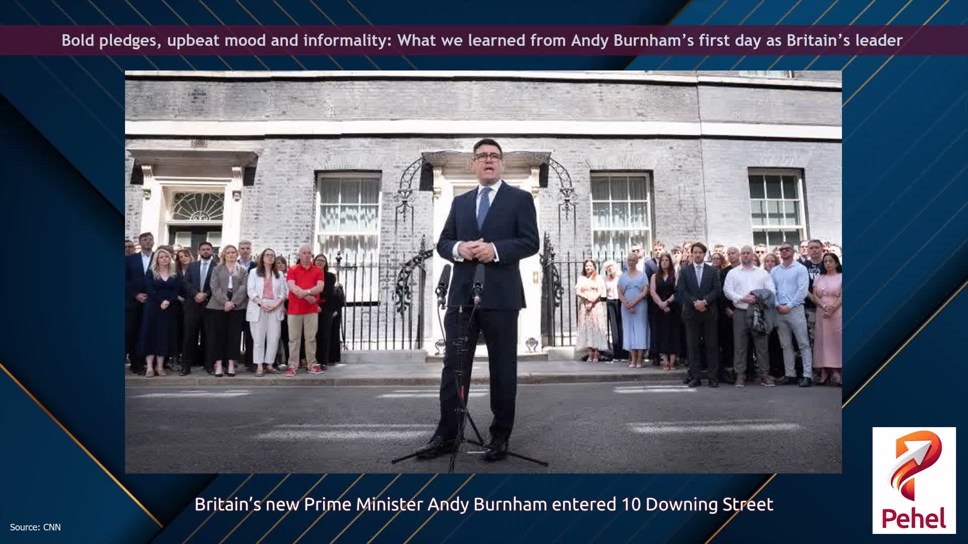 Bold pledges, upbeat mood and informality: What we learned from Andy Burnham’s first day as Britain’s leader