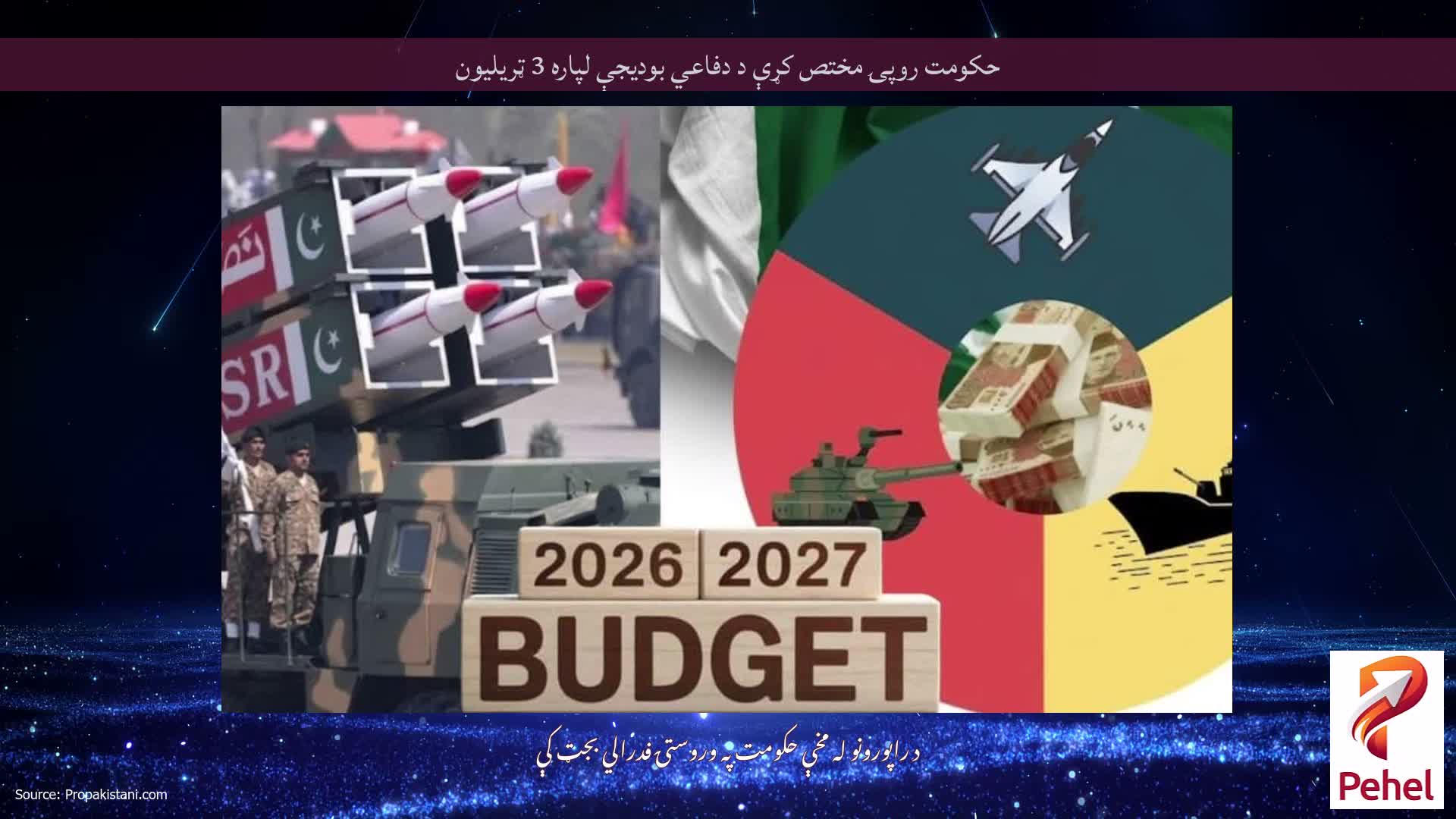 حکومت روپۍ مختص کړې د دفاعي بودیجې لپاره 3 ټریلیون