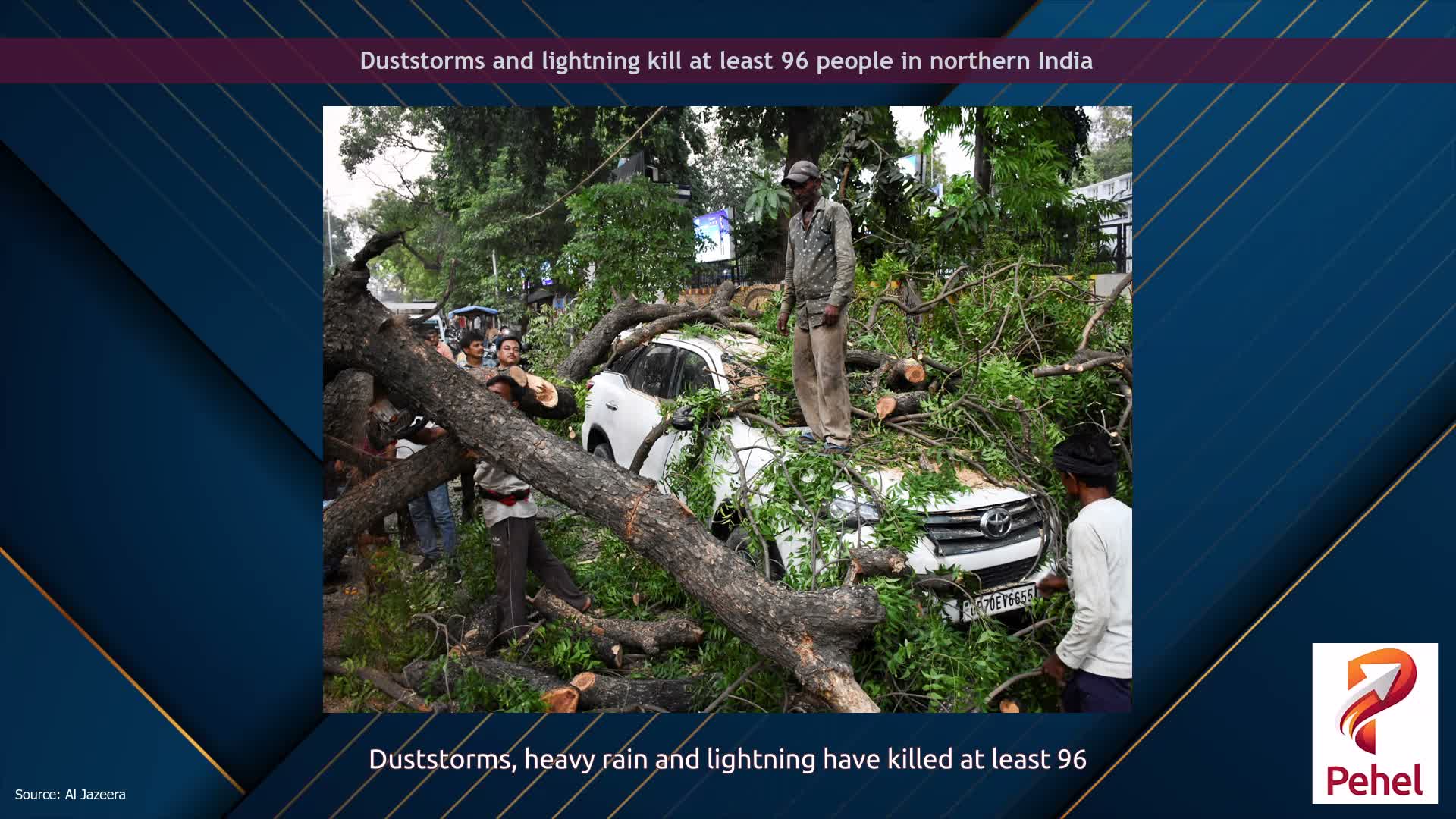 Duststorms and lightning kill at least 96 people in northern India