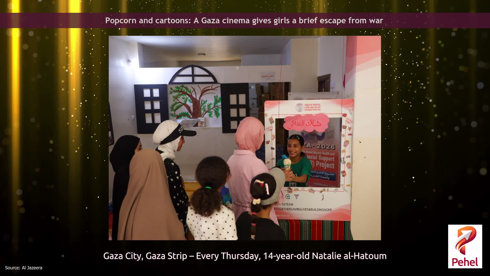 Popcorn and cartoons: A Gaza cinema gives girls a brief escape from war