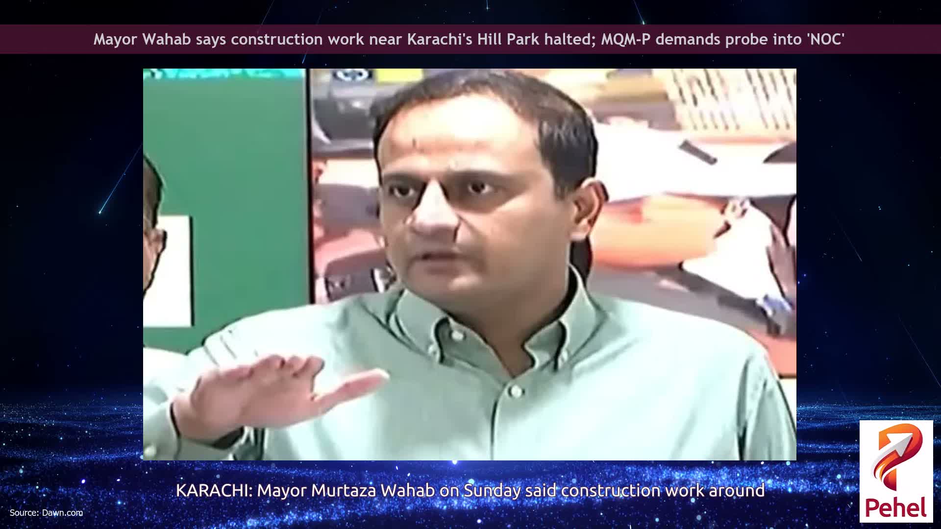 Mayor Wahab says construction work near Karachi's Hill Park halted; MQM-P demands probe into 'NOC'