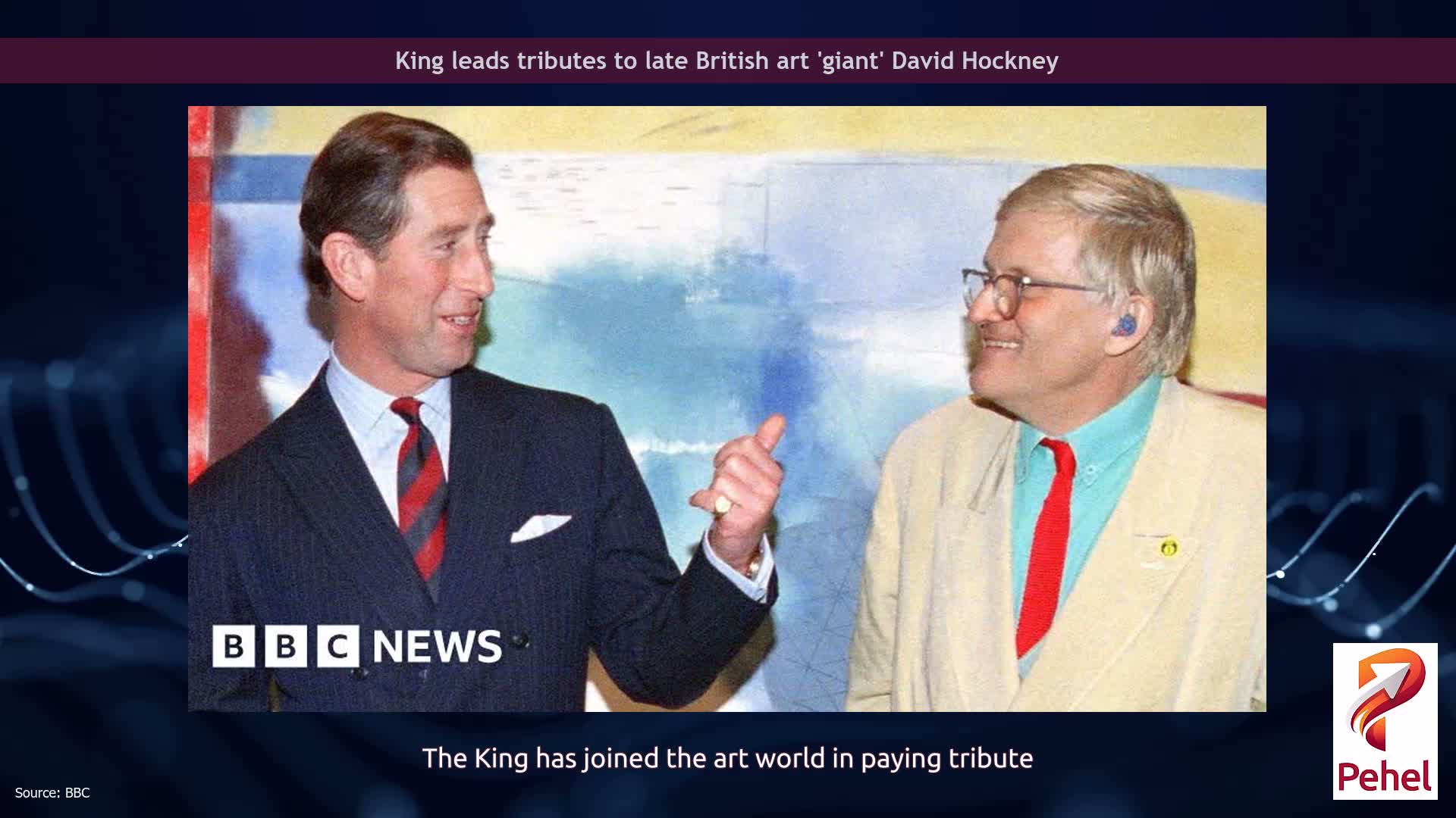 King leads tributes to late British art 'giant' David Hockney