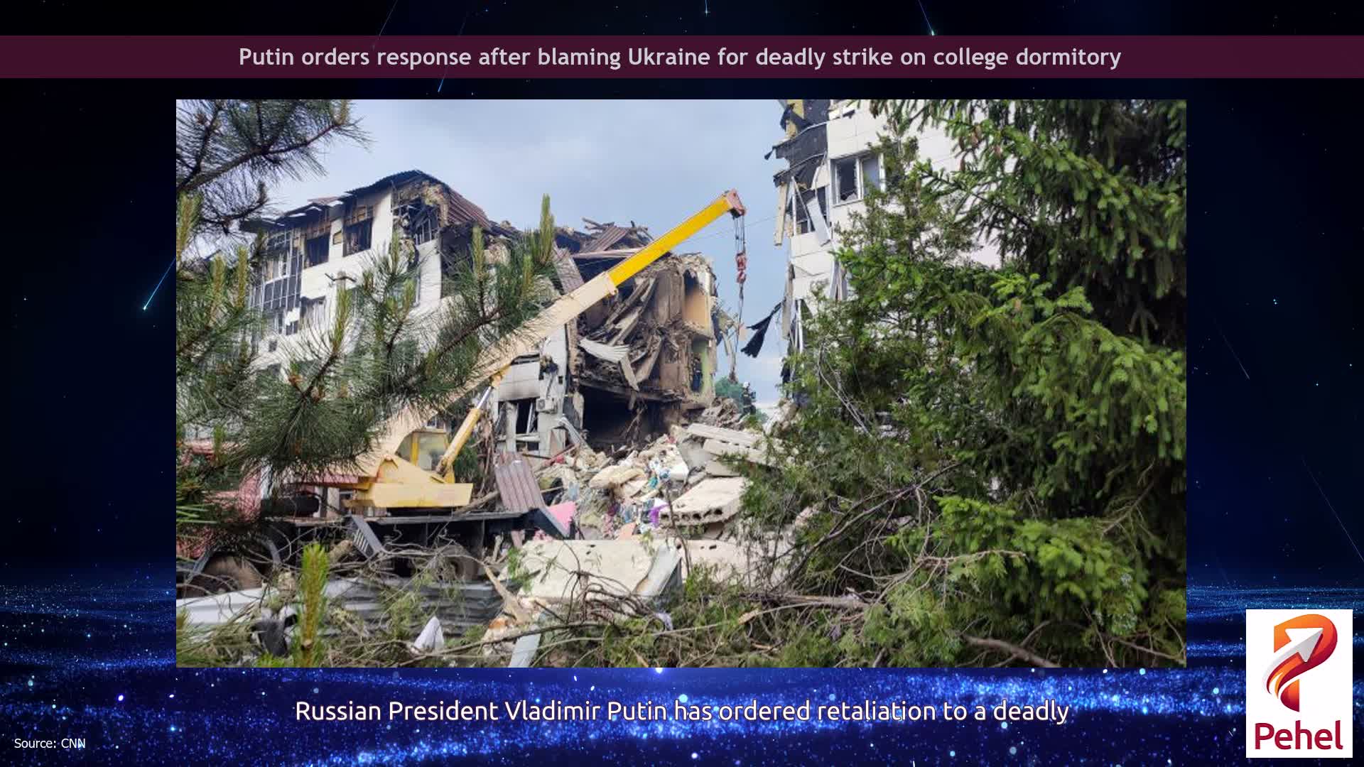Putin orders response after blaming Ukraine for deadly strike on college dormitory