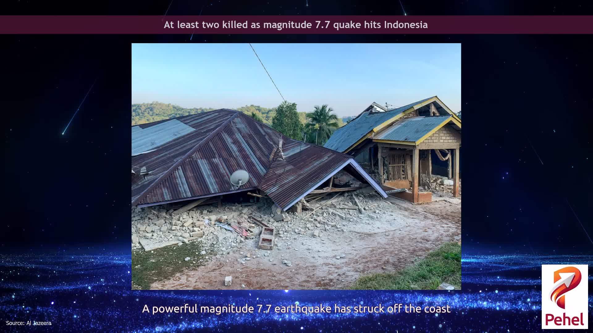 At least two killed as magnitude 7.7 quake hits Indonesia