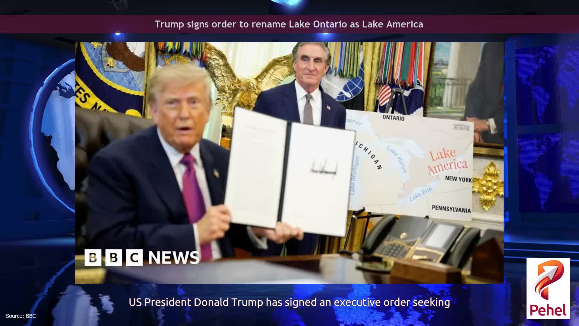 Trump signs order to rename Lake Ontario as Lake America