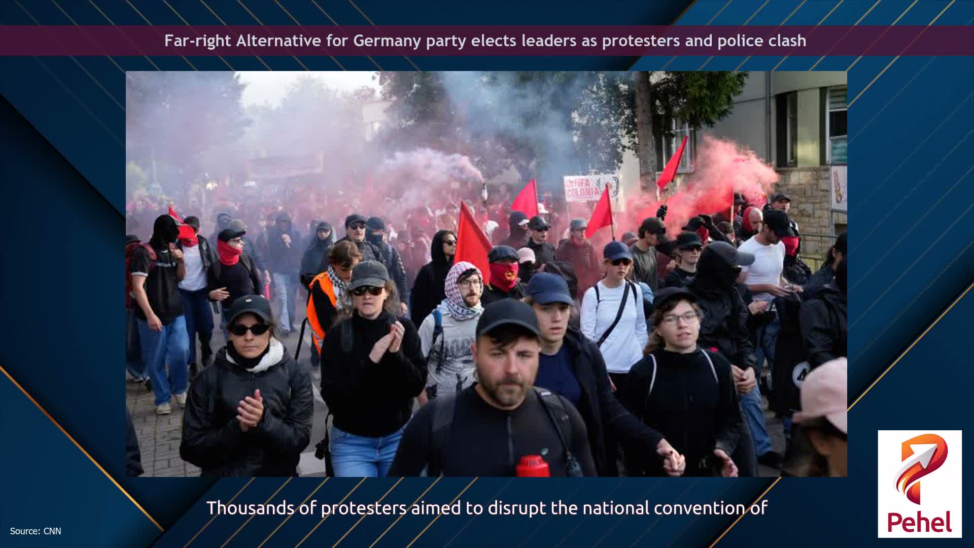 Far-right Alternative for Germany party elects leaders as protesters and police clash