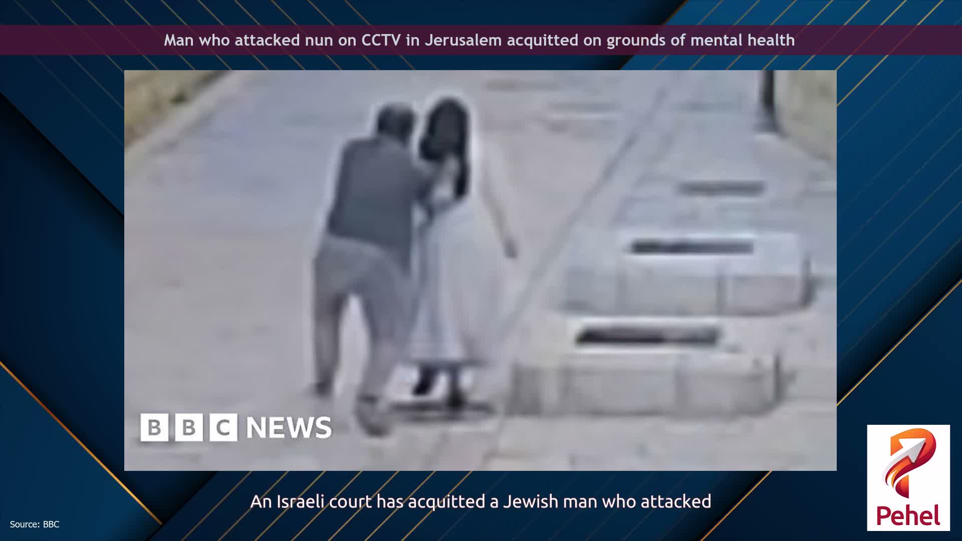 Man who attacked nun on CCTV in Jerusalem acquitted on grounds of mental health