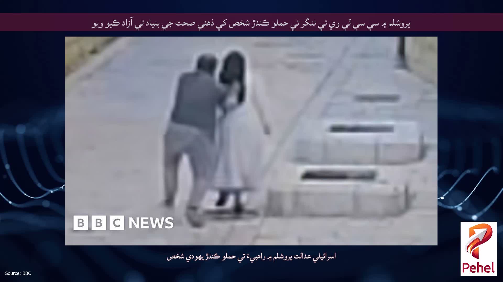 يروشلم ۾ سي سي ٽي وي تي ننگر تي حملو ڪندڙ شخص کي ذهني صحت جي بنياد تي آزاد ڪيو ويو