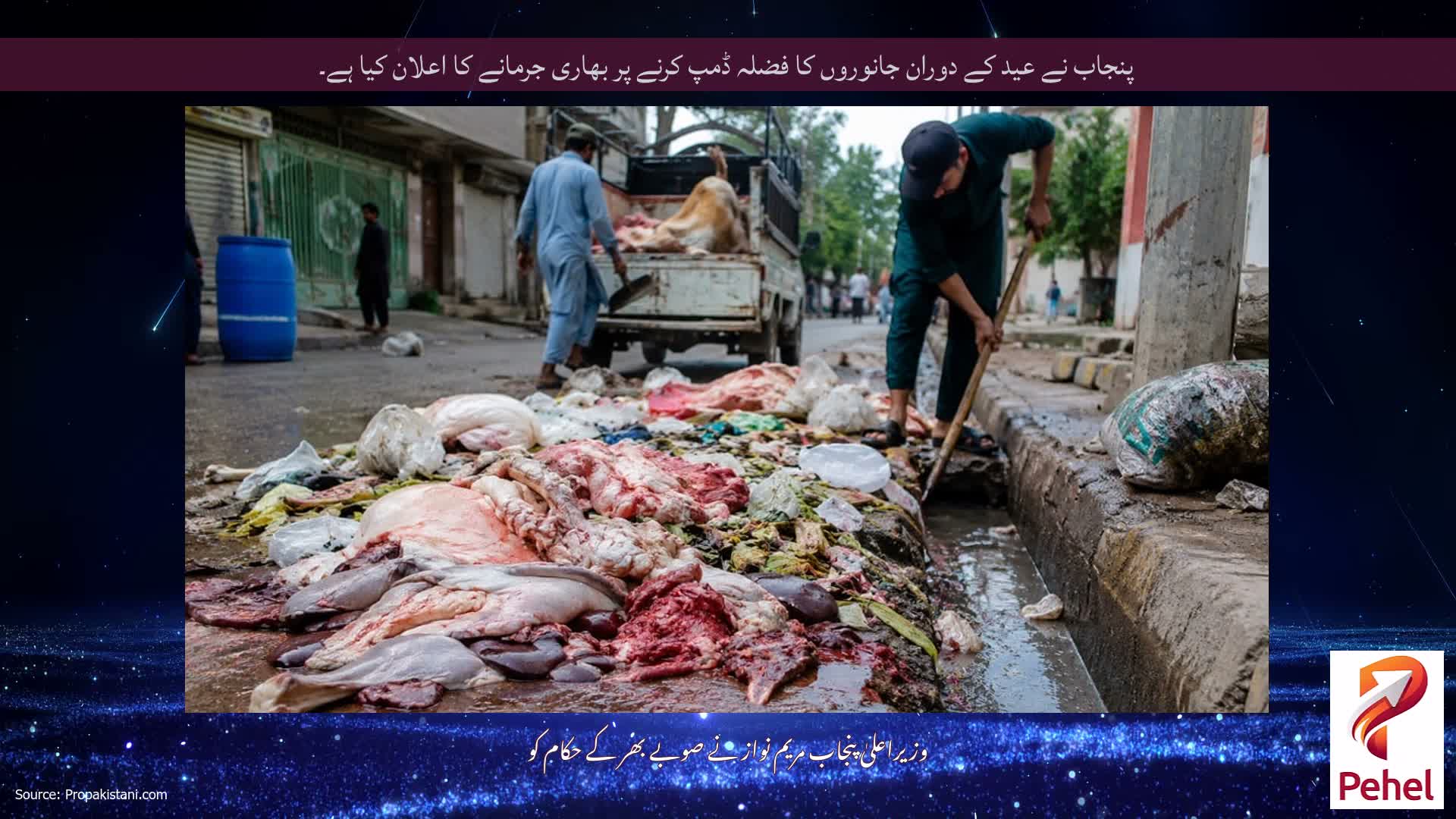 پنجاب نے عید کے دوران جانوروں کا فضلہ ڈمپ کرنے پر بھاری جرمانے کا اعلان کیا ہے۔