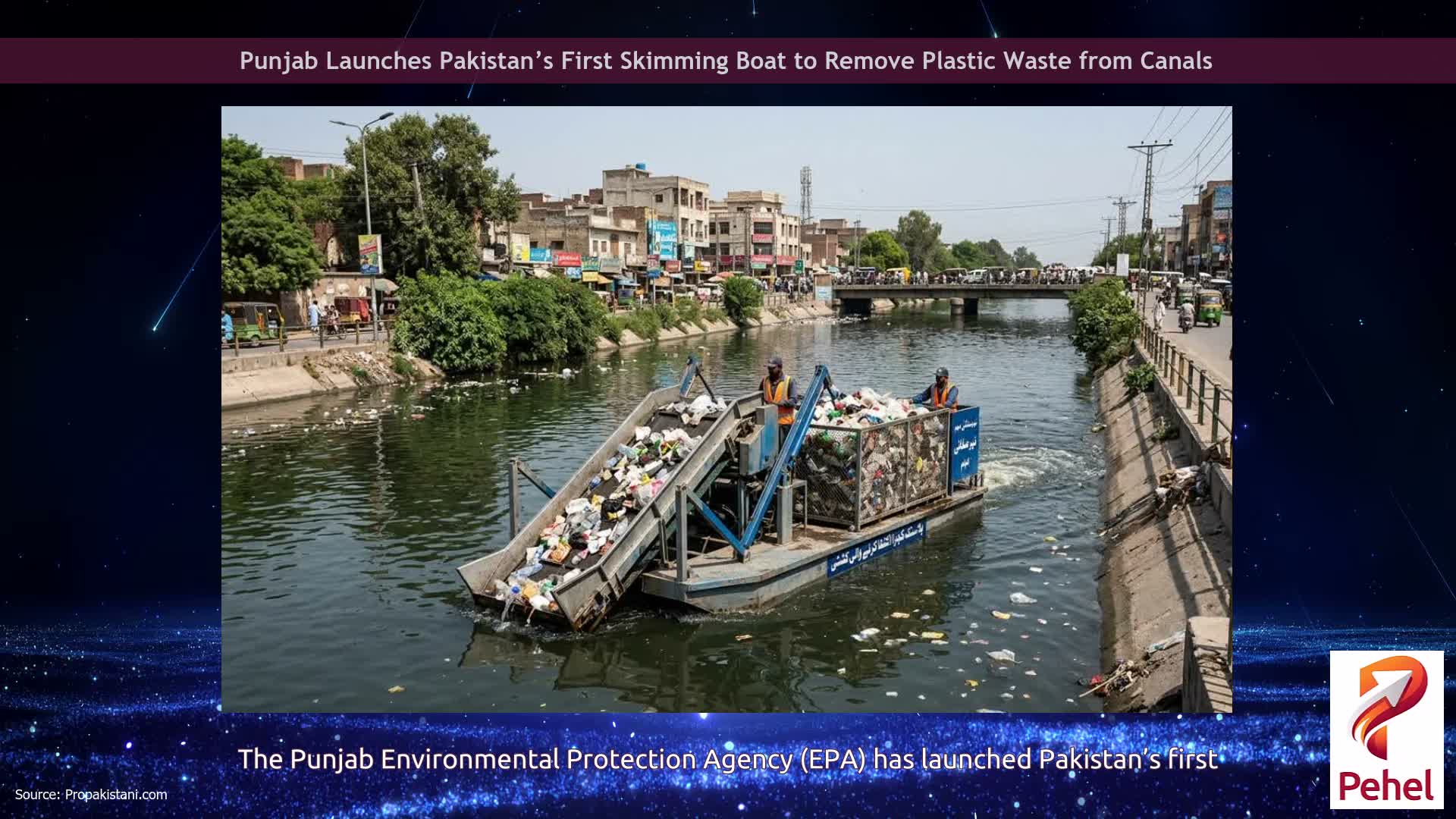 Punjab Launches Pakistan’s First Skimming Boat to Remove Plastic Waste from Canals