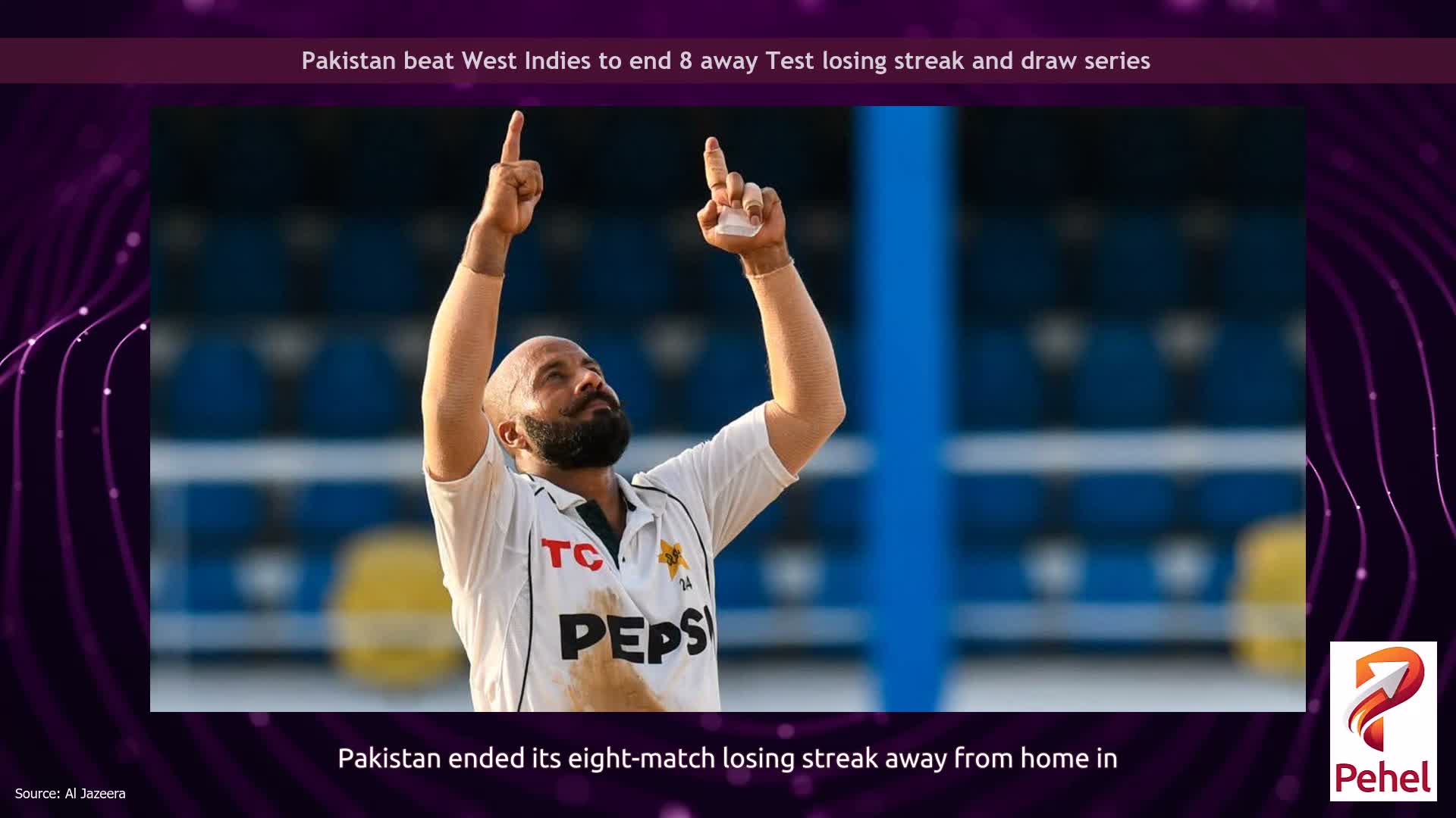 Pakistan beat West Indies to end 8 away Test losing streak and draw series