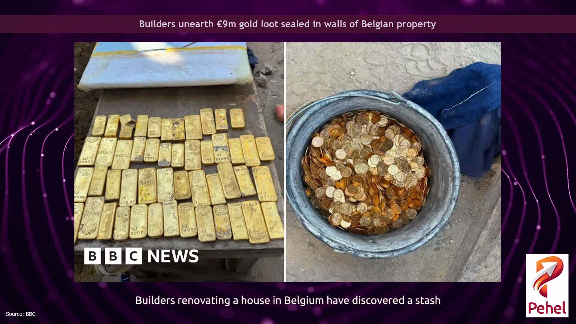 Builders unearth €9m gold loot sealed in walls of Belgian property