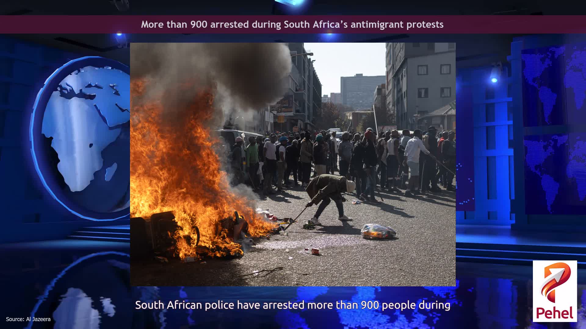More than 900 arrested during South Africa’s antimigrant protests