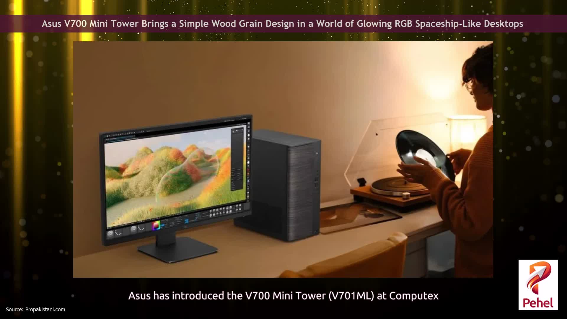 Asus V700 Mini Tower Brings a Simple Wood Grain Design in a World of Glowing RGB Spaceship-Like Desktops