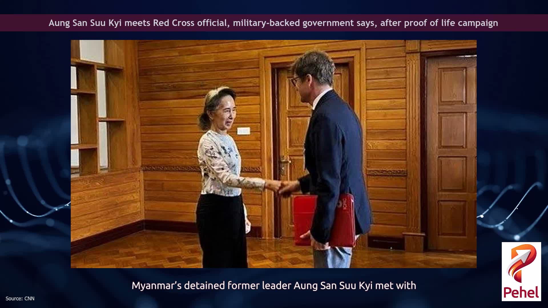 Aung San Suu Kyi meets Red Cross official, military-backed government says, after proof of life campaign