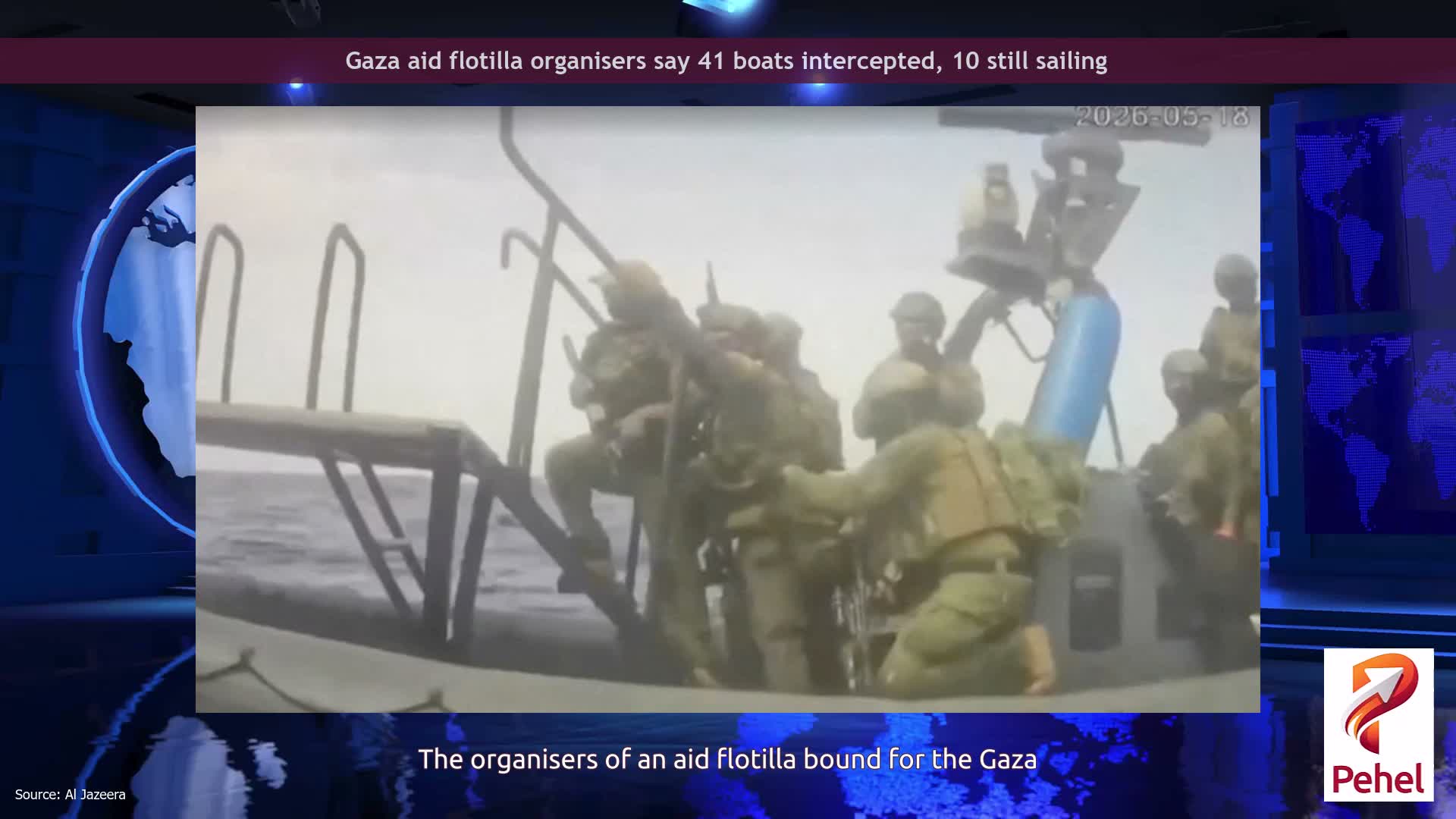 Gaza aid flotilla organisers say 41 boats intercepted, 10 still sailing