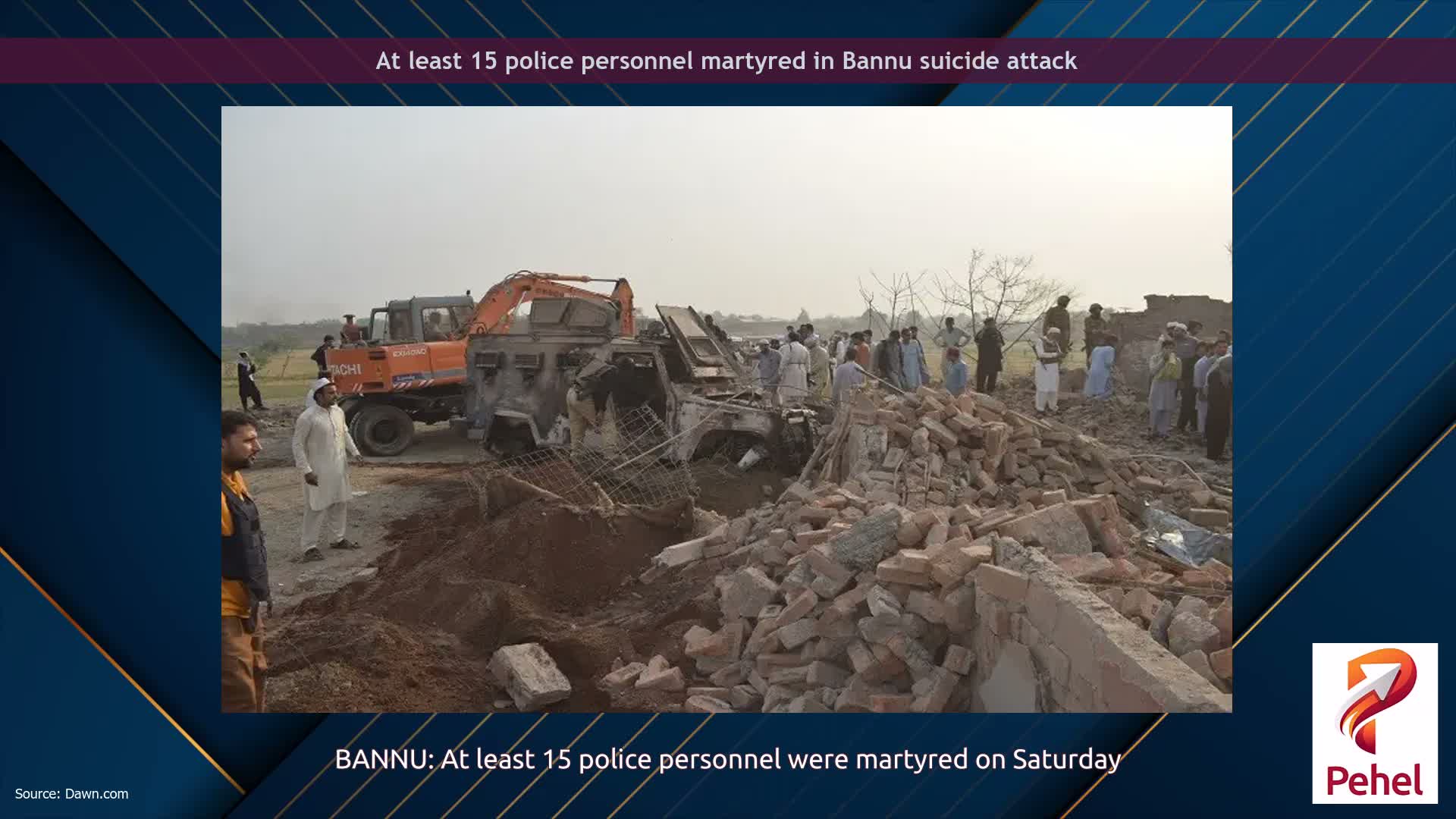 At least 15 police personnel martyred in Bannu suicide attack