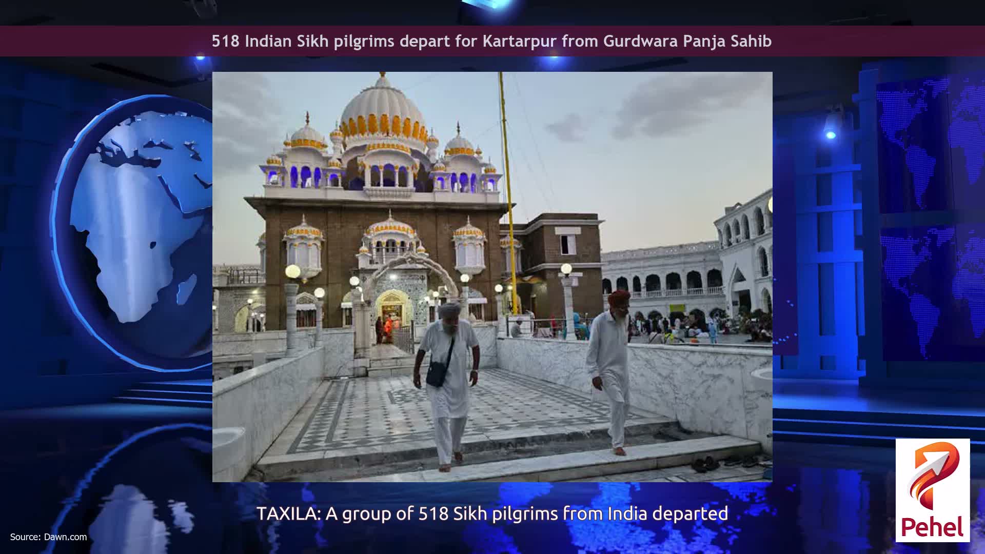 518 Indian Sikh pilgrims depart for Kartarpur from Gurdwara Panja Sahib