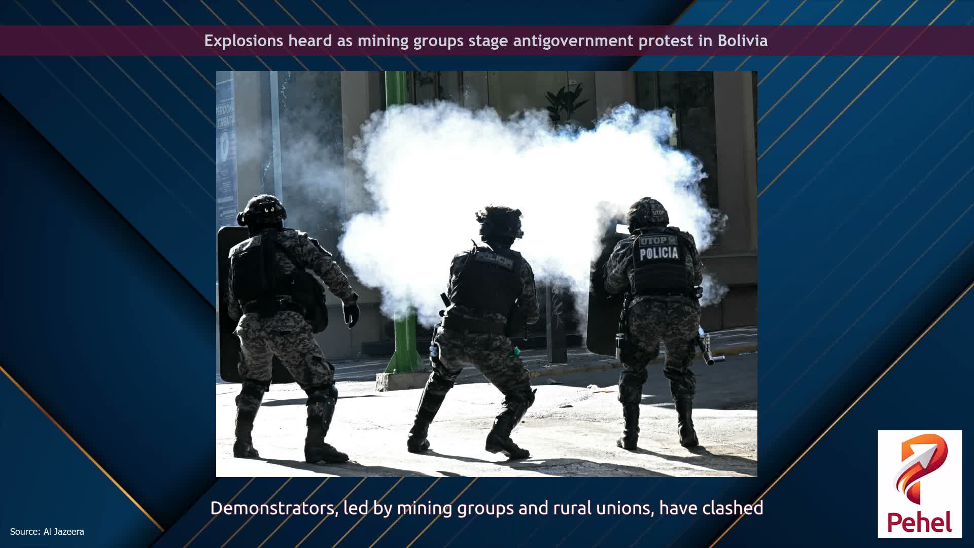Explosions heard as mining groups stage antigovernment protest in Bolivia