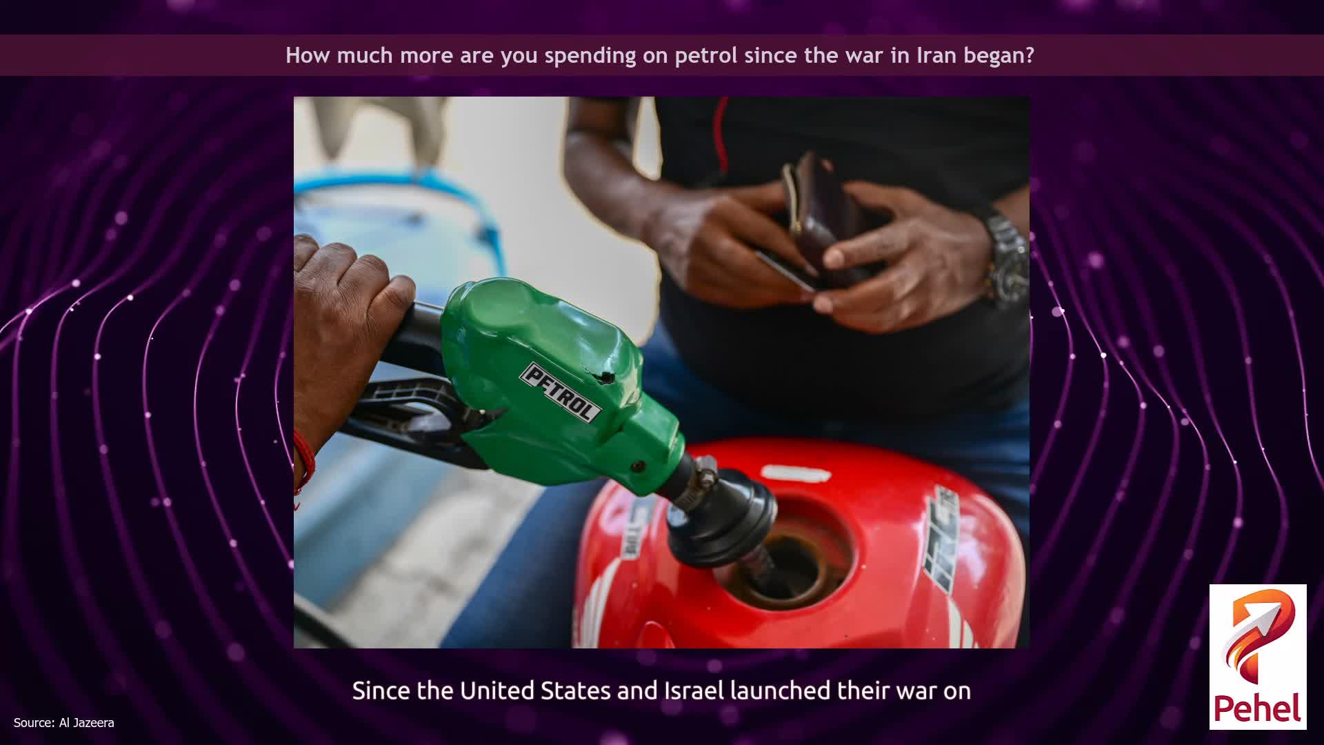 How much more are you spending on petrol since the war in Iran began?