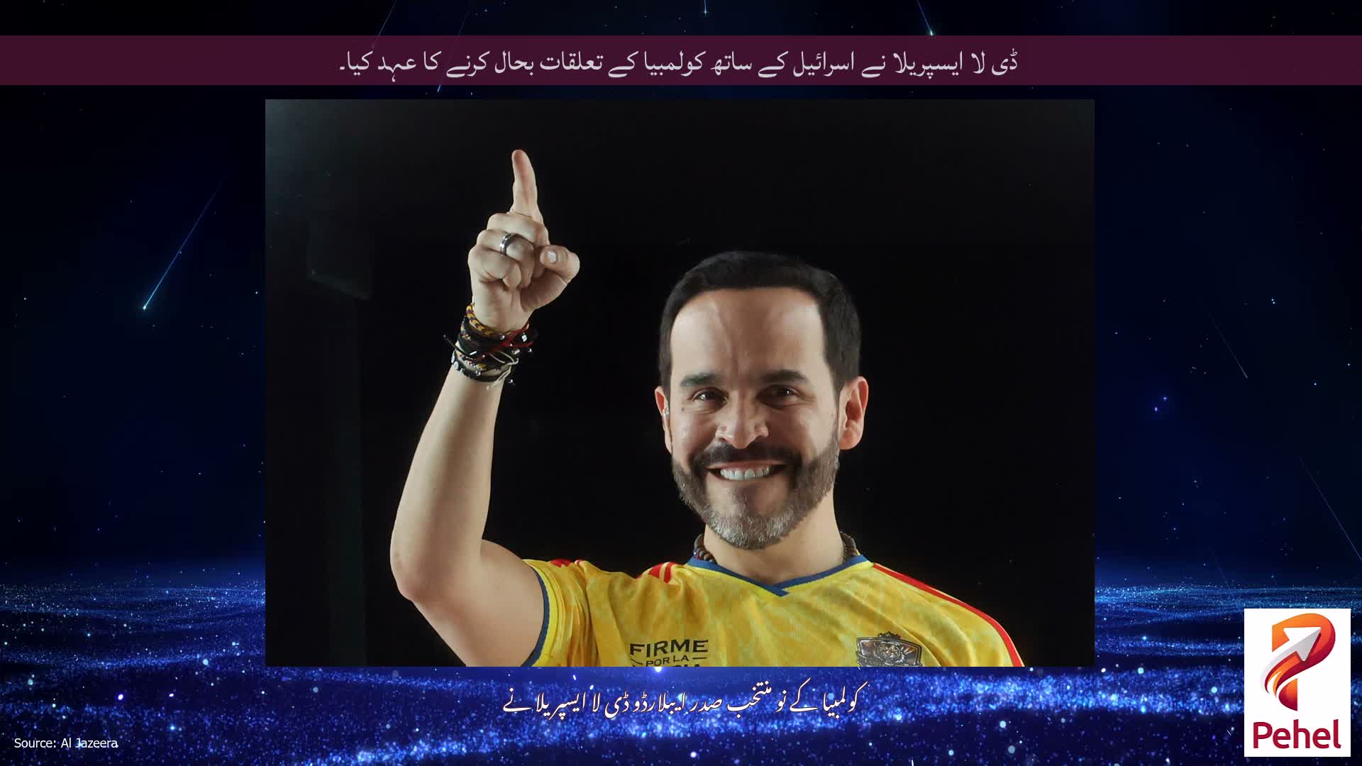 ڈی لا ایسپریلا نے اسرائیل کے ساتھ کولمبیا کے تعلقات بحال کرنے کا عہد کیا۔