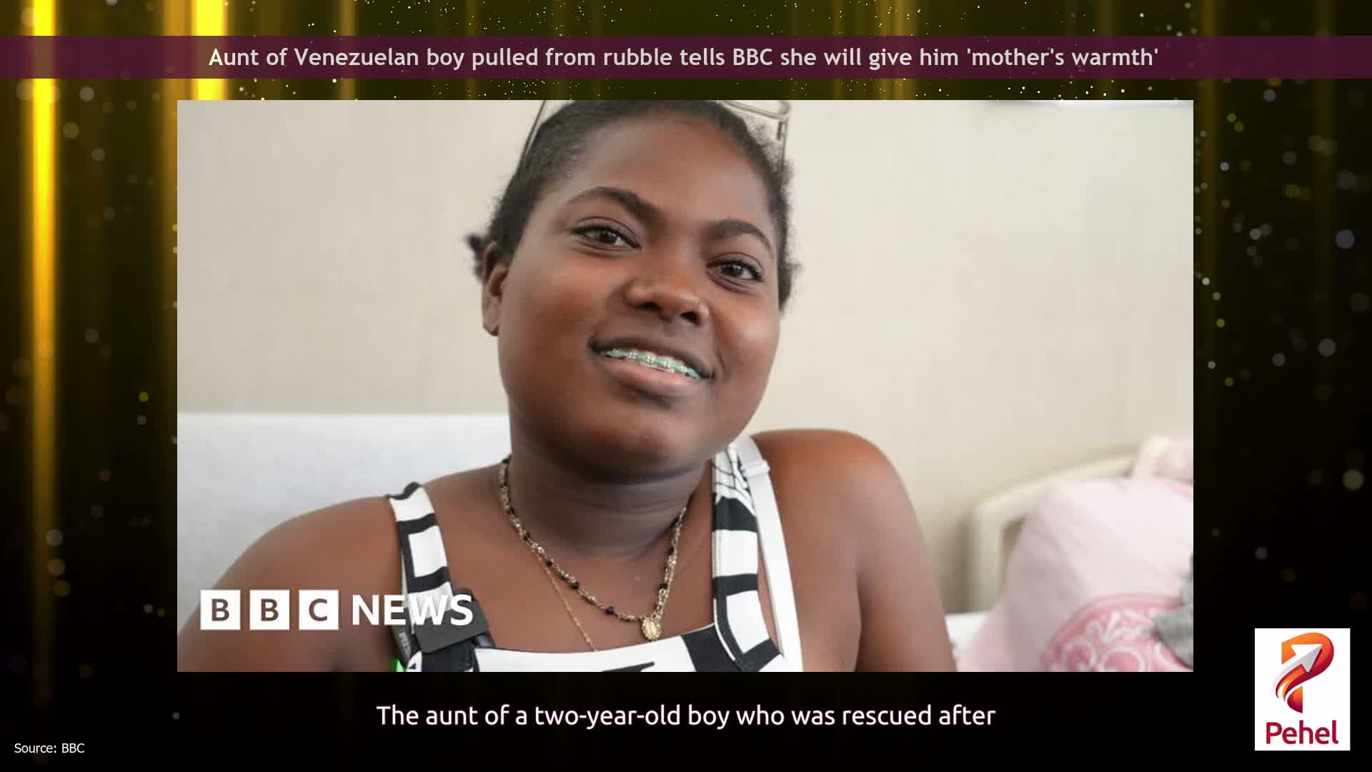 Aunt of Venezuelan boy pulled from rubble tells BBC she will give him 'mother's warmth'