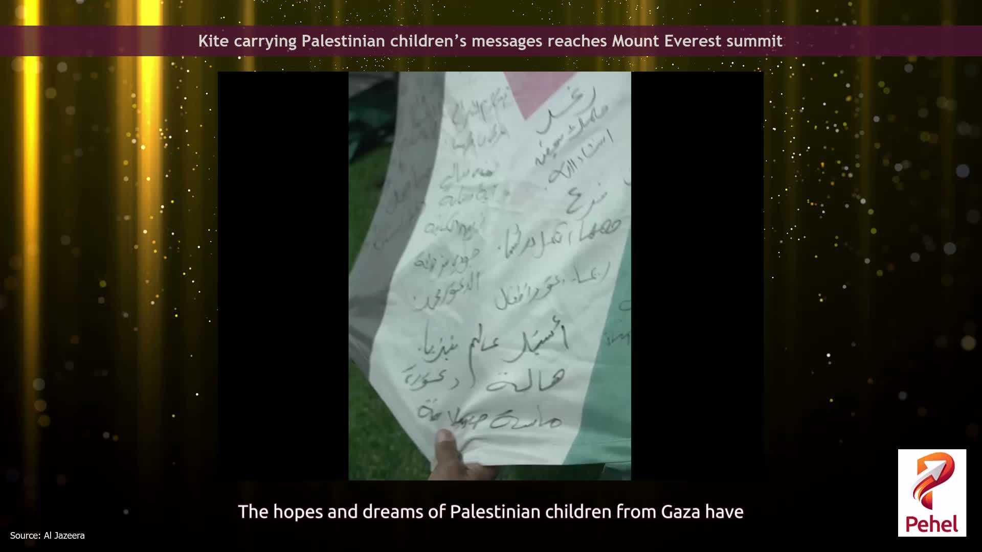 Kite carrying Palestinian children’s messages reaches Mount Everest summit