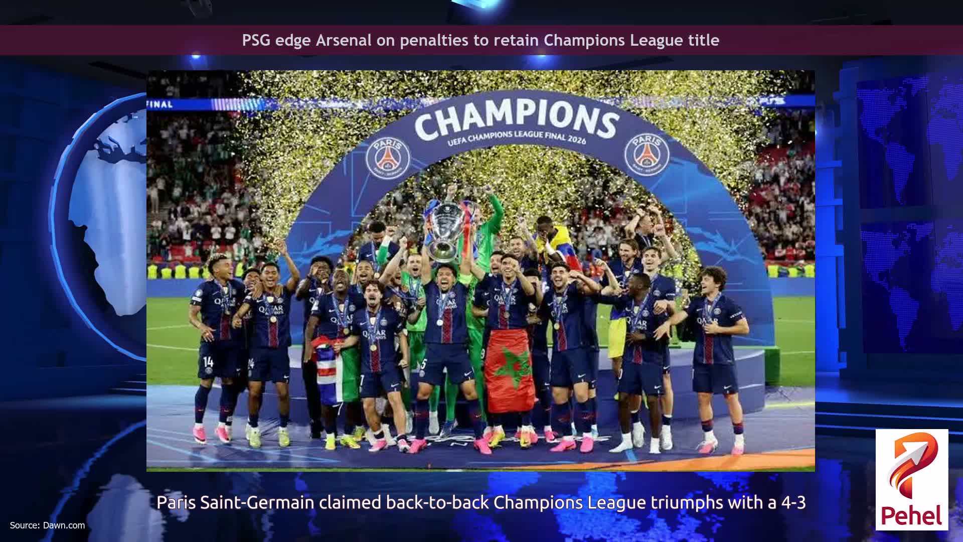 PSG edge Arsenal on penalties to retain Champions League title