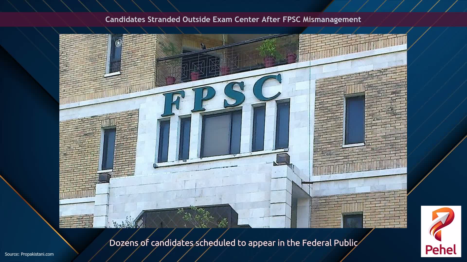 Candidates Stranded Outside Exam Center After FPSC Mismanagement