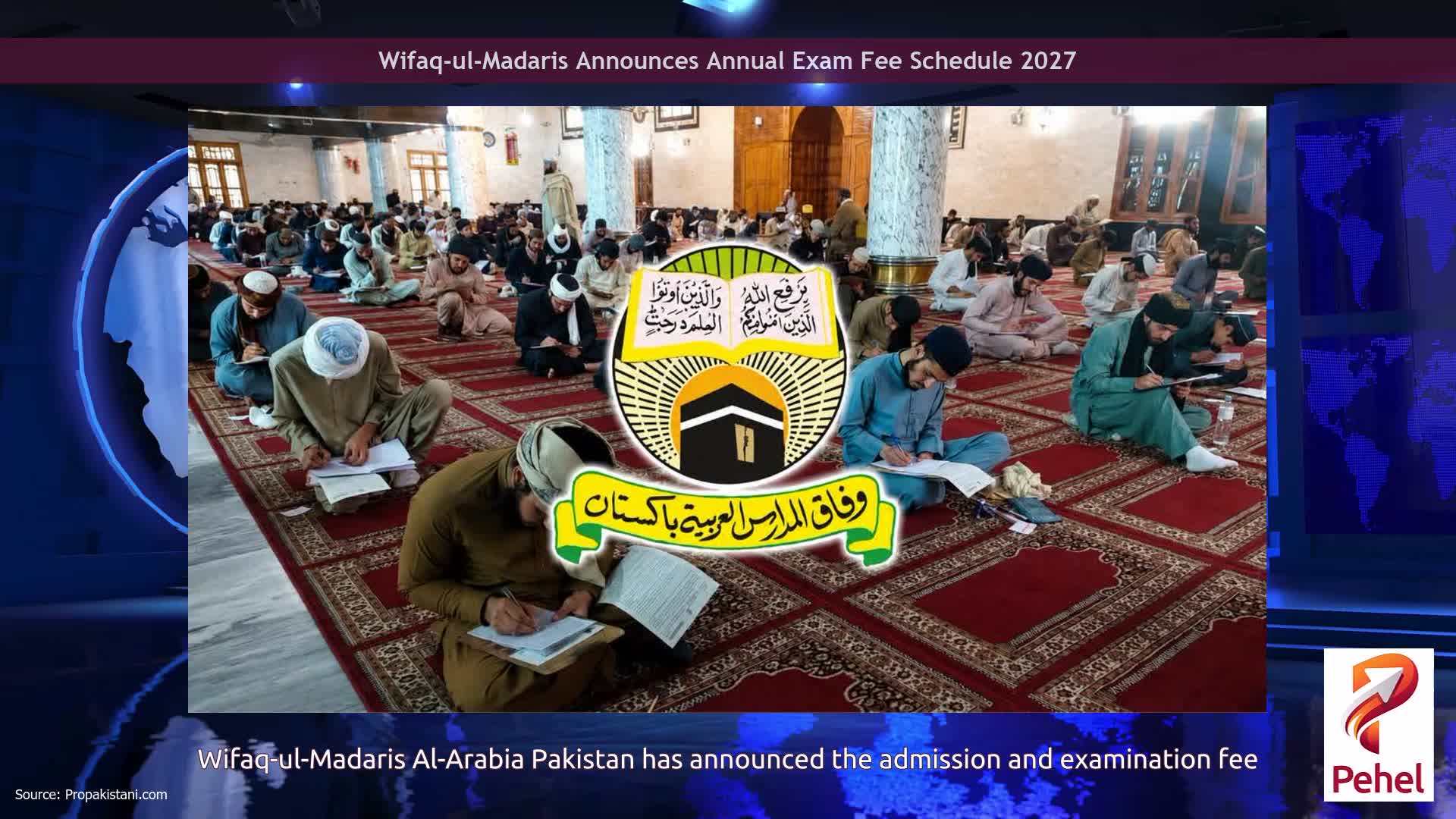 Wifaq-ul-Madaris Announces Annual Exam Fee Schedule 2027