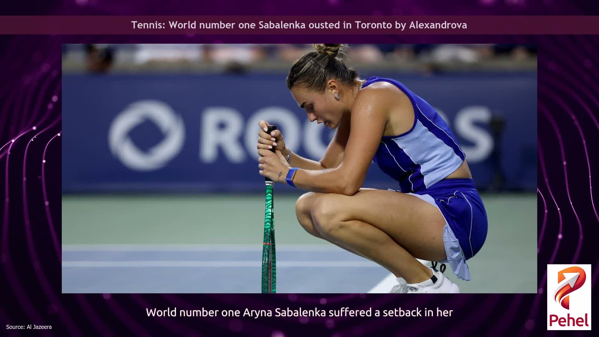 Tennis: World number one Sabalenka ousted in Toronto by Alexandrova