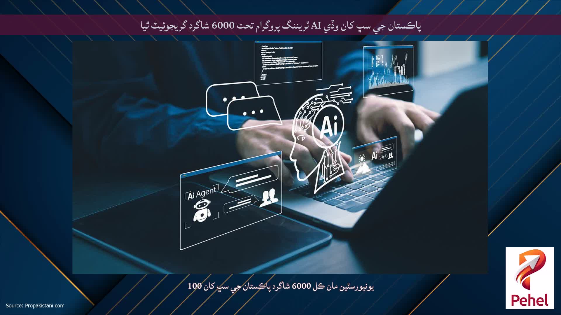 پاڪستان جي سڀ کان وڏي AI ٽريننگ پروگرام تحت 6000 شاگرد گريجوئيٽ ٿيا