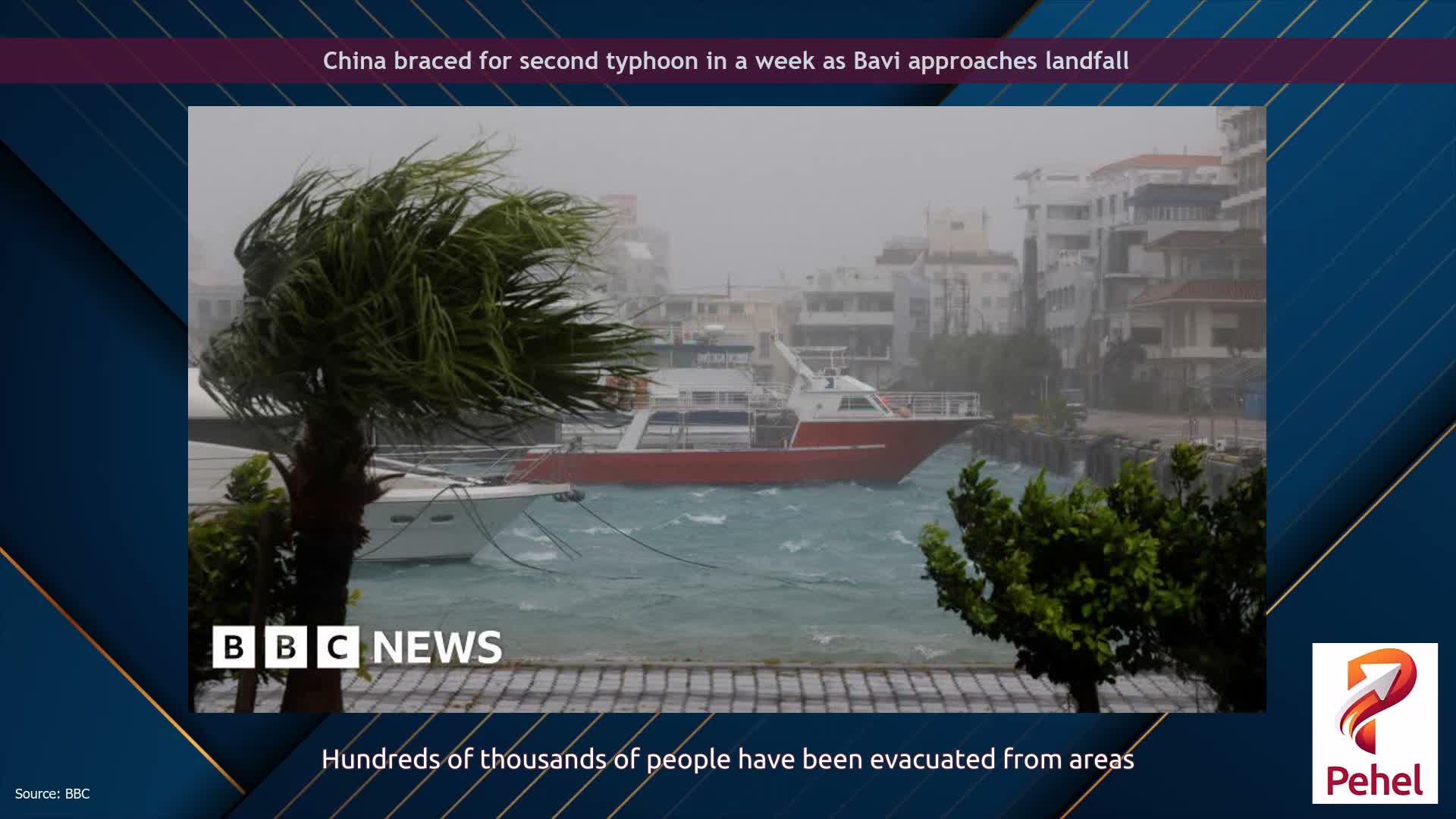 China braced for second typhoon in a week as Bavi approaches landfall