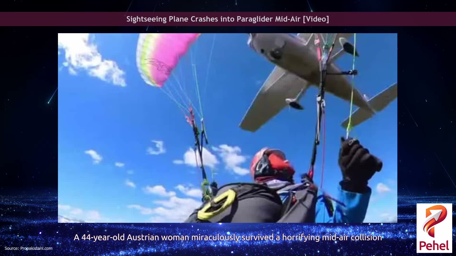 Sightseeing Plane Crashes into Paraglider Mid-Air [Video]