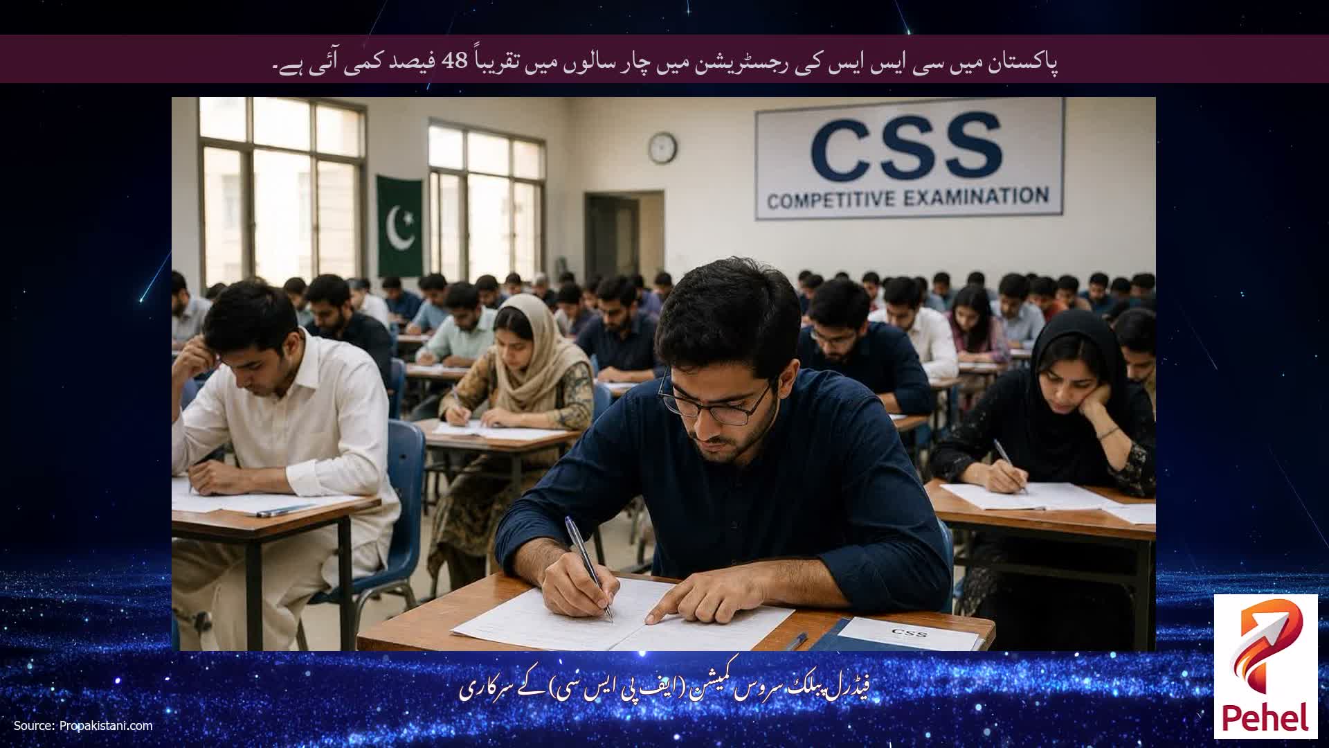 پاکستان میں سی ایس ایس کی رجسٹریشن میں چار سالوں میں تقریباً 48 فیصد کمی آئی ہے۔