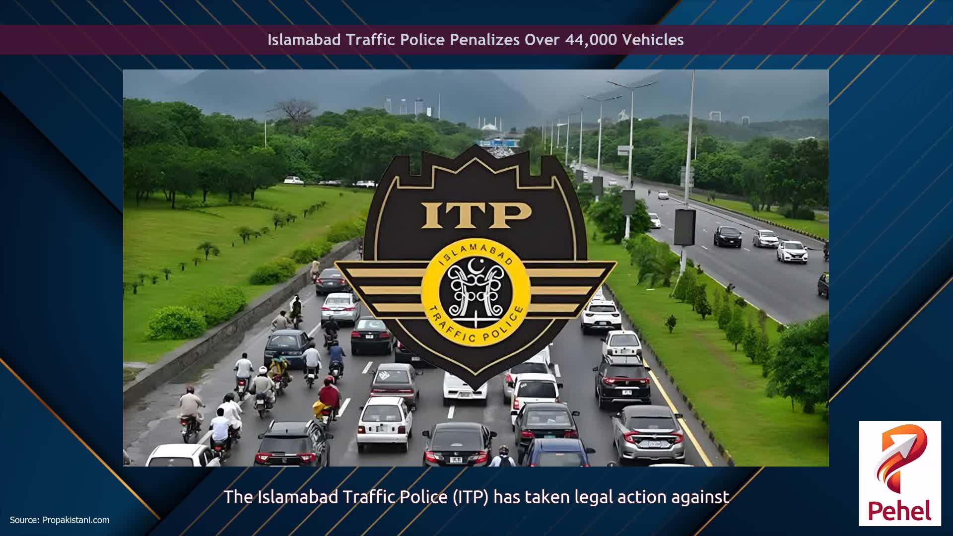 Islamabad Traffic Police Penalizes Over 44,000 Vehicles