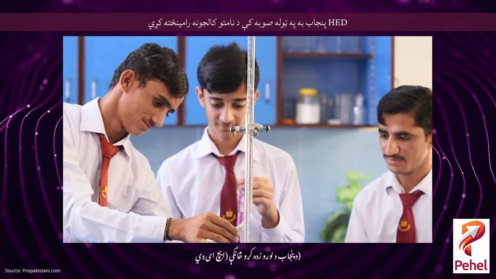 HED پنجاب به په ټوله صوبه کې د نامتو کالجونه رامینځته کړي
