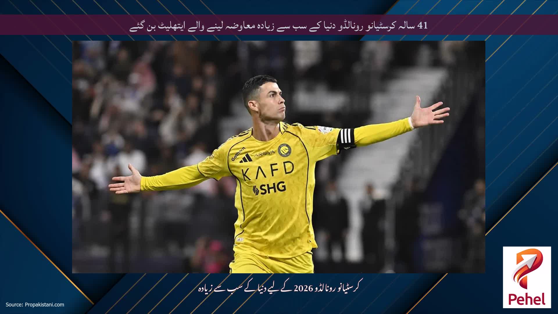 41 سالہ کرسٹیانو رونالڈو دنیا کے سب سے زیادہ معاوضہ لینے والے ایتھلیٹ بن گئے