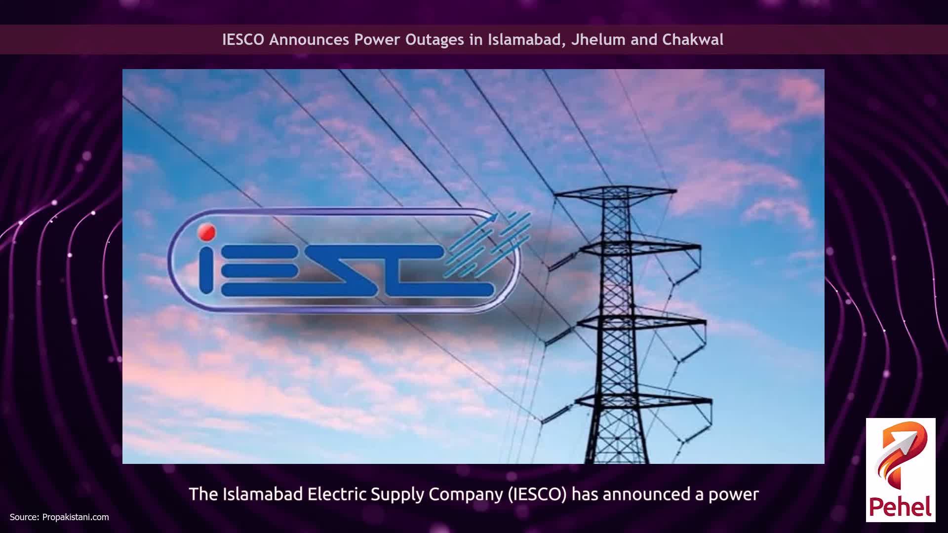 IESCO Announces Power Outages in Islamabad, Jhelum and Chakwal
