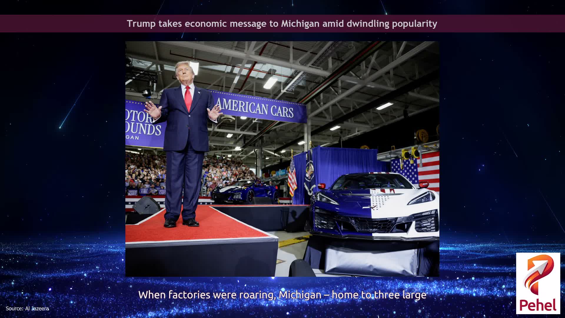 Trump takes economic message to Michigan amid dwindling popularity