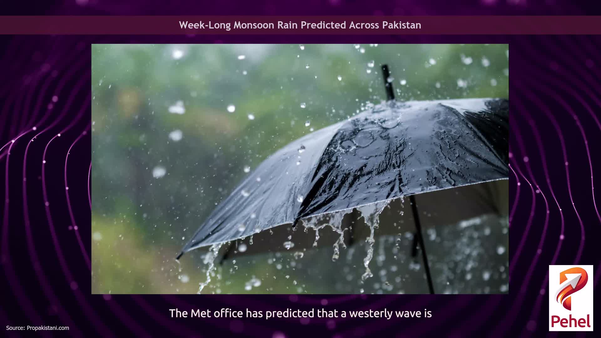 Week-Long Monsoon Rain Predicted Across Pakistan