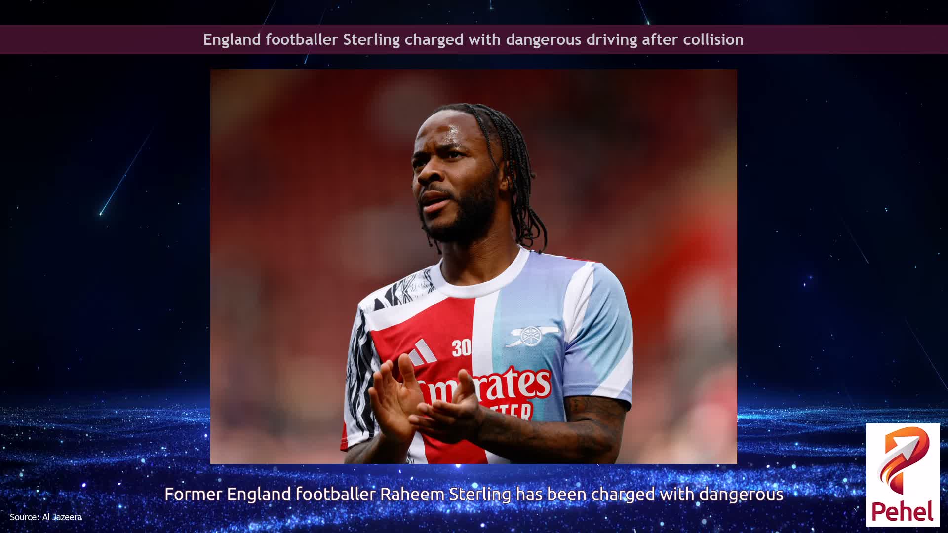 England footballer Sterling charged with dangerous driving after collision