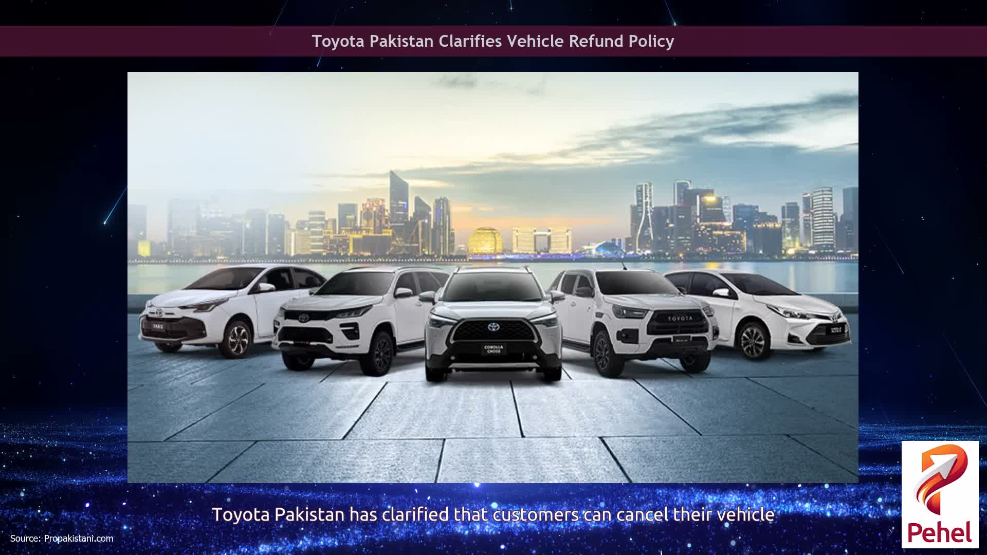 Toyota Pakistan Clarifies Vehicle Refund Policy