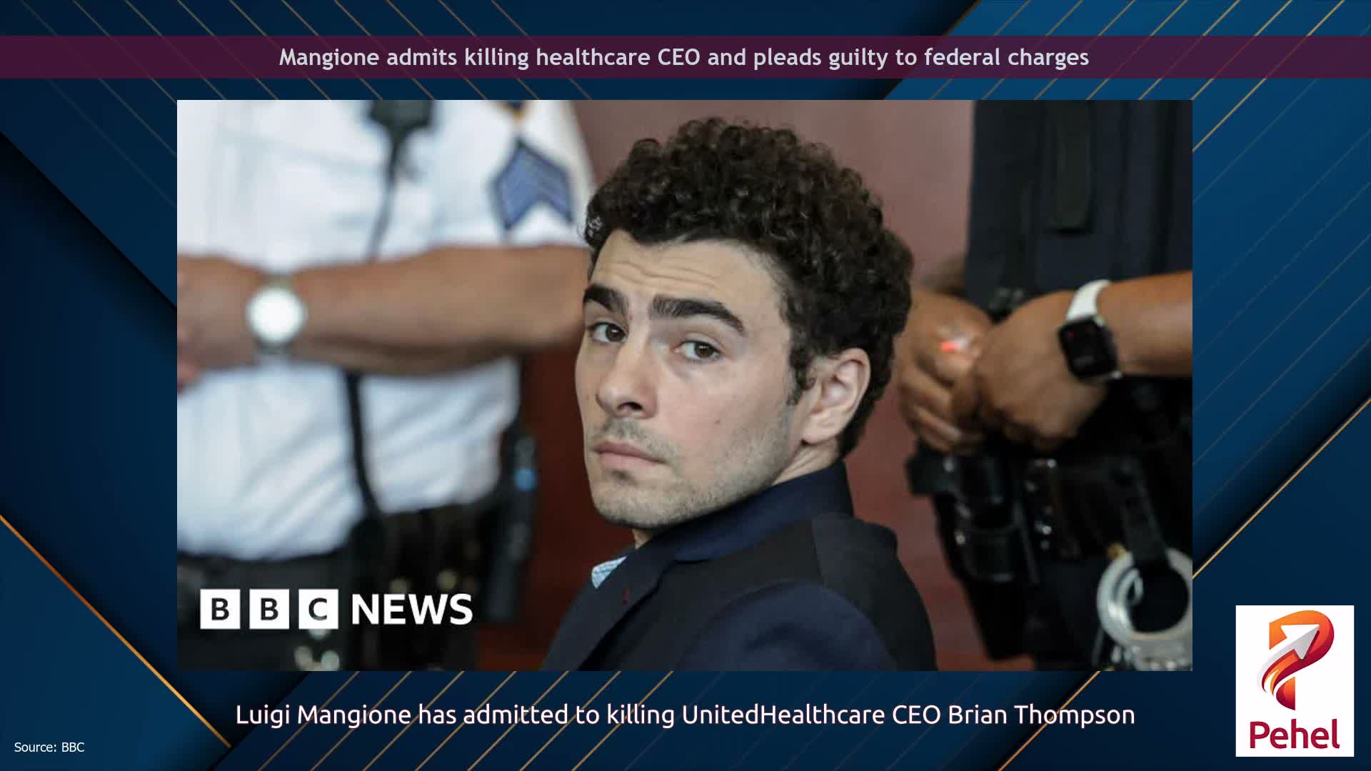 Mangione admits killing healthcare CEO and pleads guilty to federal charges