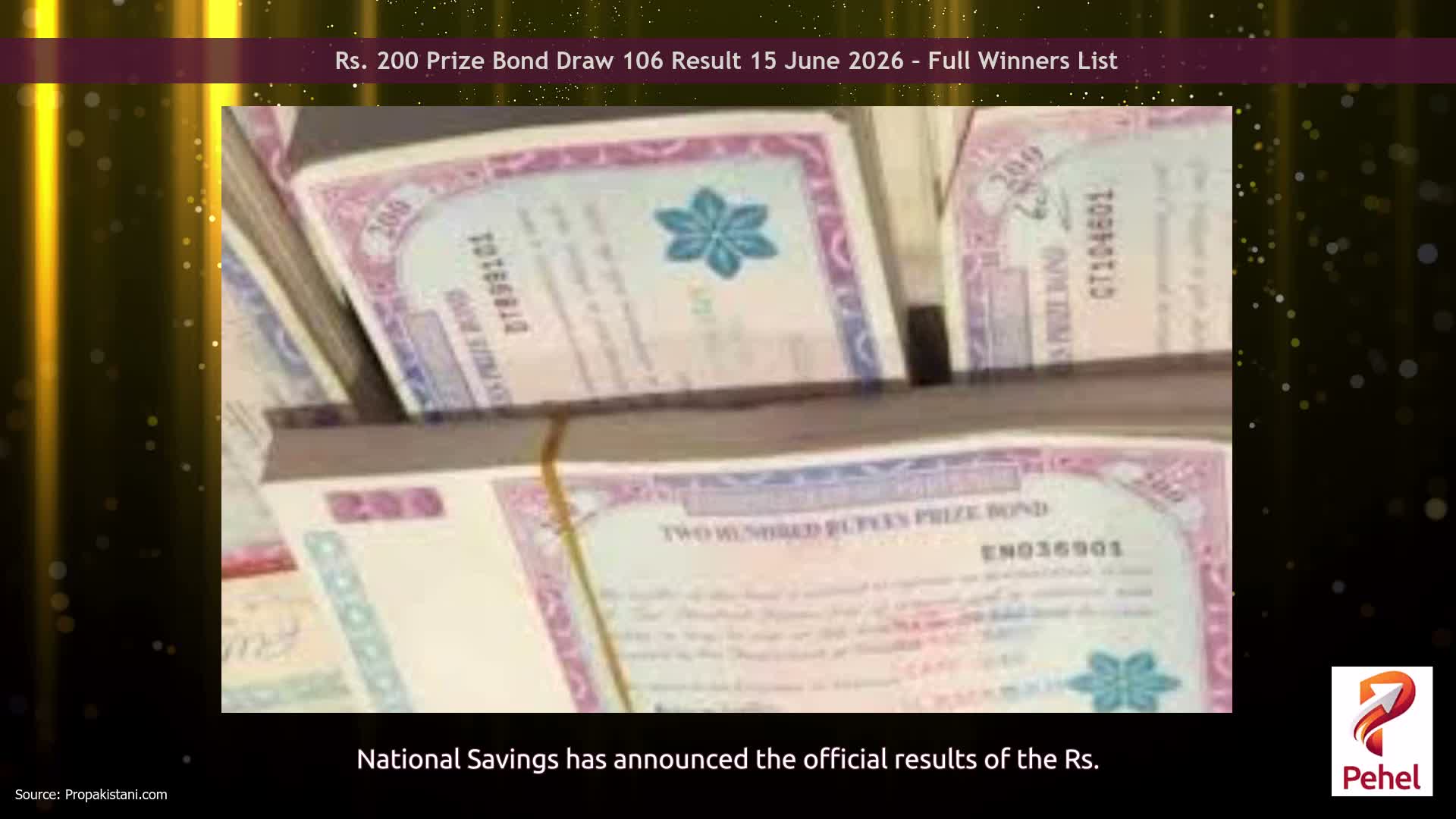 Rs. 200 Prize Bond Draw 106 Result 15 June 2026 – Full Winners List