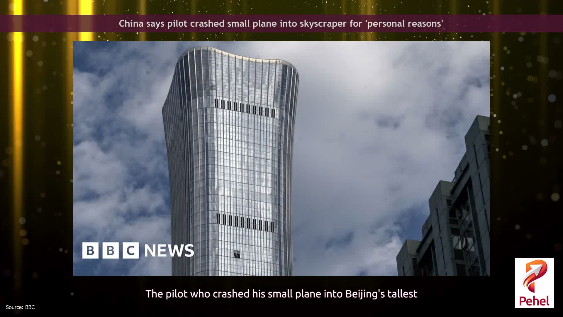 China says pilot crashed small plane into skyscraper for 'personal reasons'