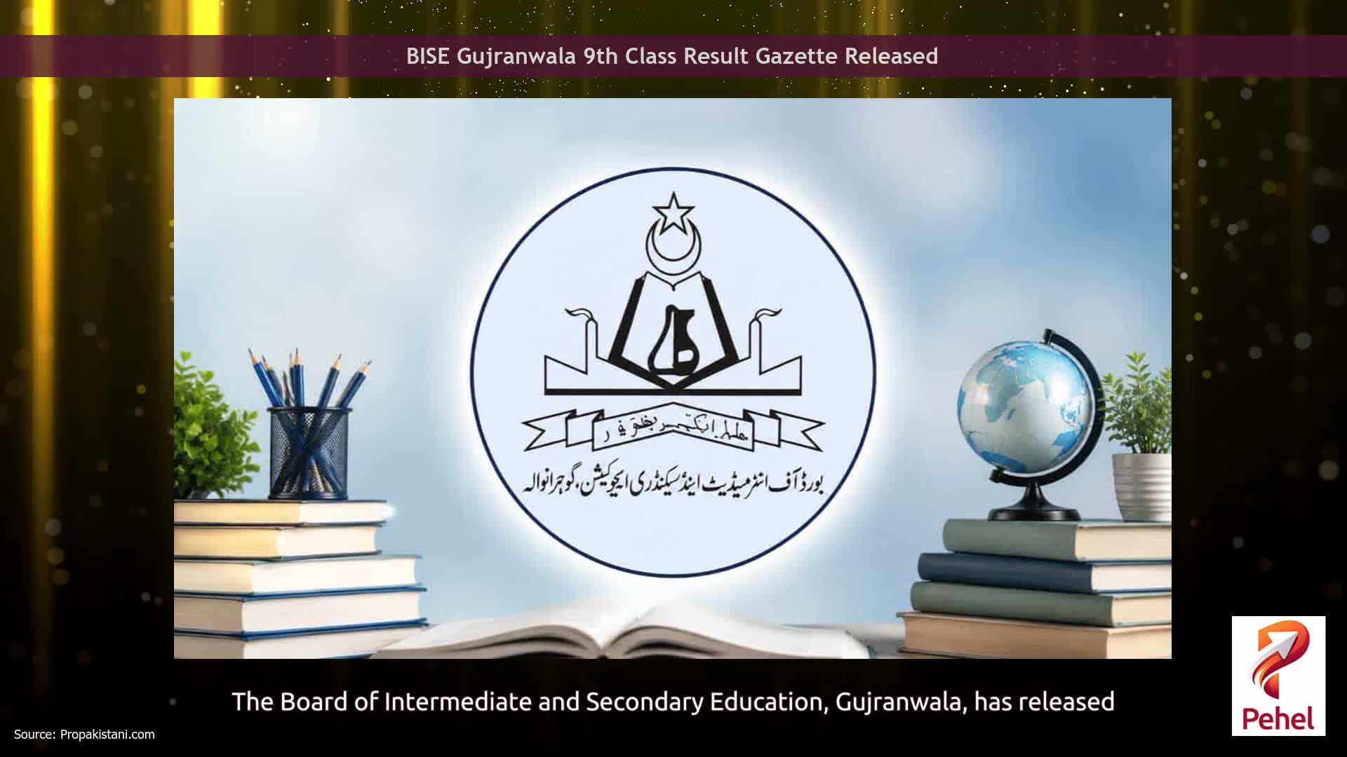 BISE Gujranwala 9th Class Result Gazette Released
